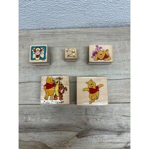 Set Of 5 All Night Media Wood Mounted Rubber Stamps Winnie The Pooh Tiger Piglet